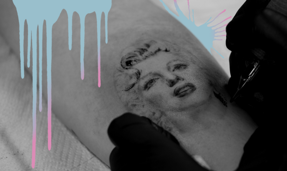 Mikrorealistyczny tatuaż, twarz Marilyn Monroe